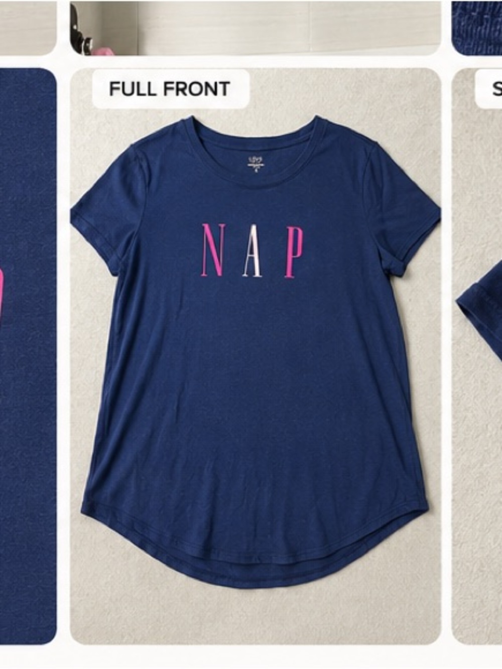 Love Tree Navy Short-Sleeve Tee with Pink & White NAP Graphic